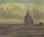 Vincent Van Gogh The old Tower of Nuenen with a Ploughman (nn04) Sweden oil painting reproduction